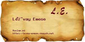Lévay Emese névjegykártya